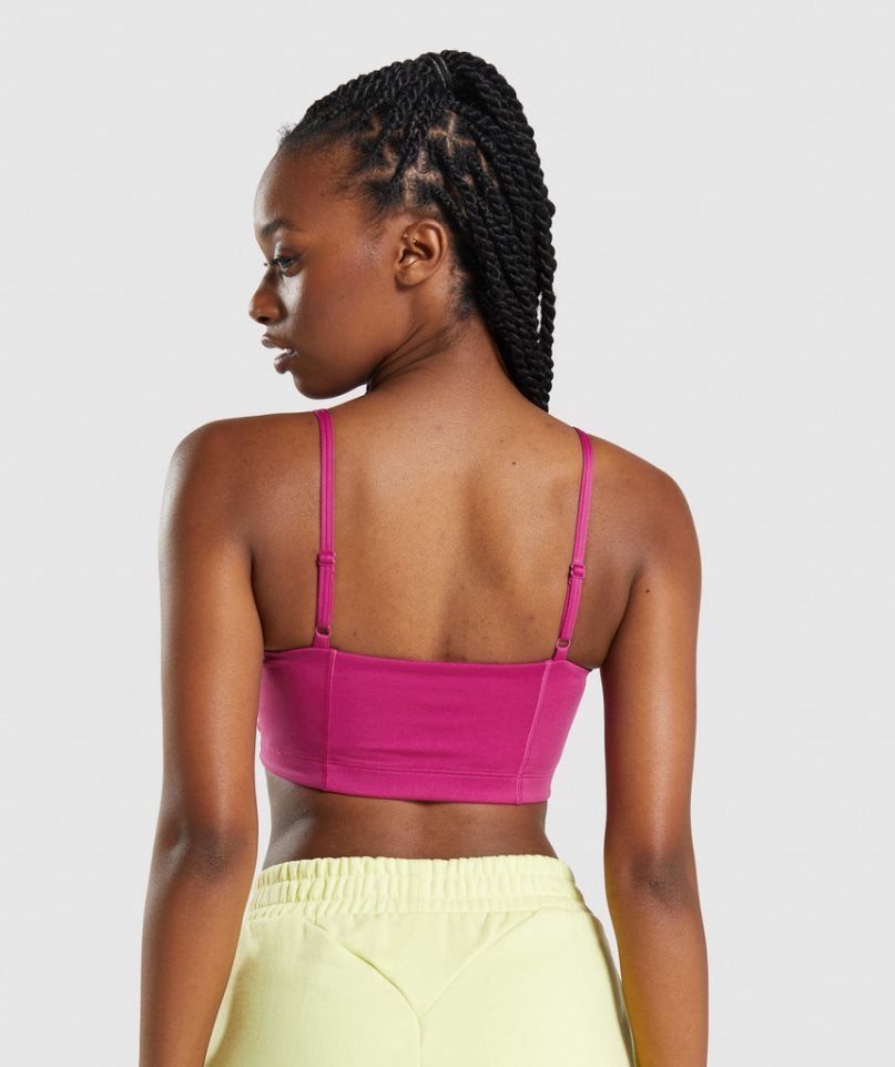 Women's Gymshark Bandeau Sports Bra Pink | CA 7D3861